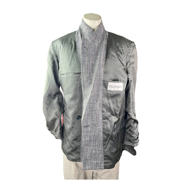 Vintage Bachrach Blazer 38R Double Breasted Prince of Wales Check - Picture 7 of 12